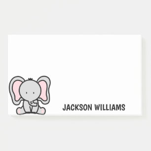 Post-it® Papier notes personnalisés avec éléphant mignon