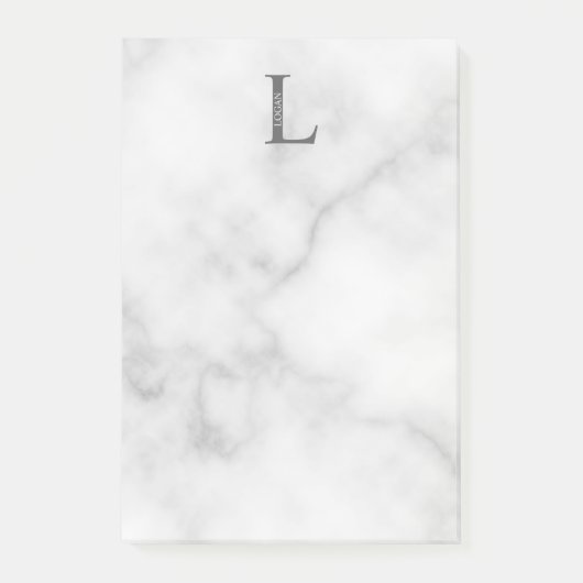 Post-it® Papier-notes personnalisés avec monogramme et nom (Devant)