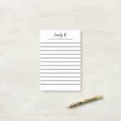Post-it® Papier notes personnalisés avec nom et lignes (Sur un bureau)