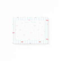 Papier-notes personnalisés avec un ruban rose doux