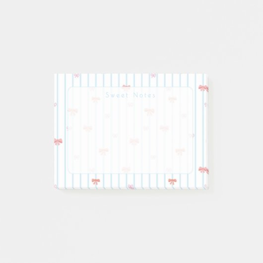 Post-it® Papier-notes personnalisés avec un ruban rose doux (Devant)