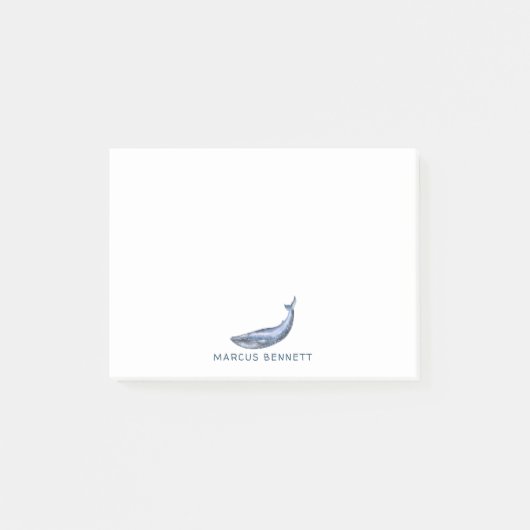 Post-it® Papier Notes Personnalisés Baleine Bleue (Devant)