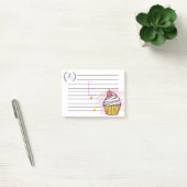 Post-it® Papier notes personnalisés Cupcake avec monogramme (Bureau)