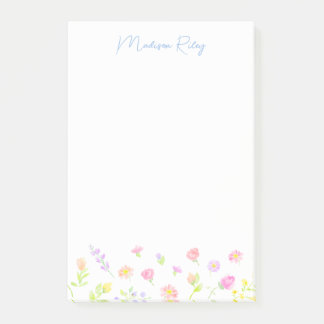 Post-it® Papier notes personnalisés Fleur sauvage pastel bl