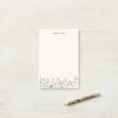 Post-it® Papier notes personnalisés Fleur sauvage Pastel do (Sur un bureau)