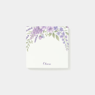 Post-it® Papier-notes personnalisés fleurs violettes