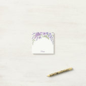 Post-it® Papier-notes personnalisés fleurs violettes (Sur un bureau)