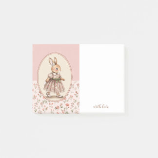 Post-it® Papier-notes personnalisés, Lapin floral vintage
