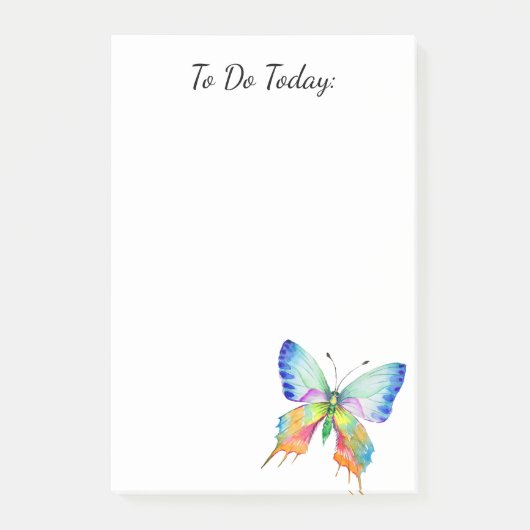 Post-it® Papier notes personnalisés Papillon Arc-en-ciel 4" (Devant)