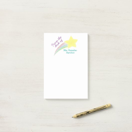 Post-it® Papier-notes personnalisés pour enseignant (Sur un bureau)