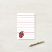 Post-it® Papier notes Post It coccinelle à ligne rouge (Sur un bureau)