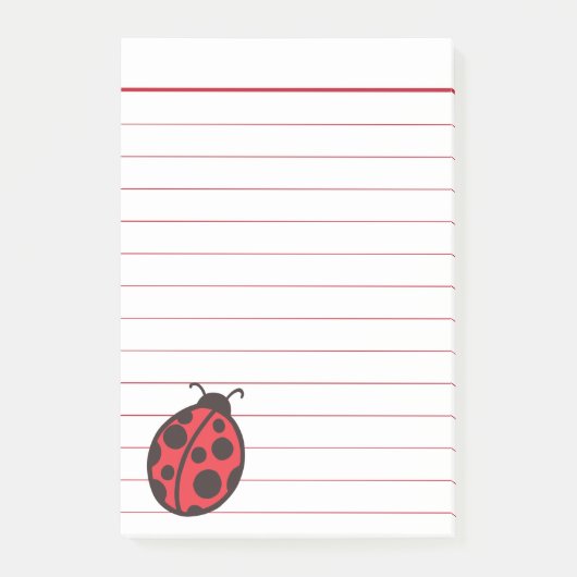 Post-it® Papier notes Post It coccinelle à ligne rouge (Devant)