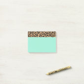 Post-it® Papier notes Post It Imprimé Léopard Turquoise (Sur un bureau)