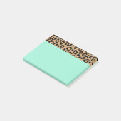 Post-it® Papier notes Post It Imprimé Léopard Turquoise (Incliné)