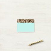 Post-it® Papier notes Post It Imprimé Léopard Turquoise Rét (Sur un bureau)