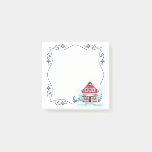Post-it® Papier notes repositionnables Maison rouge en camp (Devant)