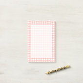 Post-it® Papier notes rose à carreaux chien (Sur un bureau)