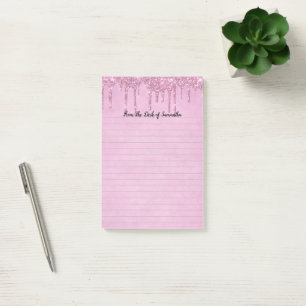 Post-it® Papier notes rose personnalisé avec strass qui gou