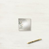 Post-it® Papier notes Roses Blanches Coeurs Dorés (Sur un bureau)