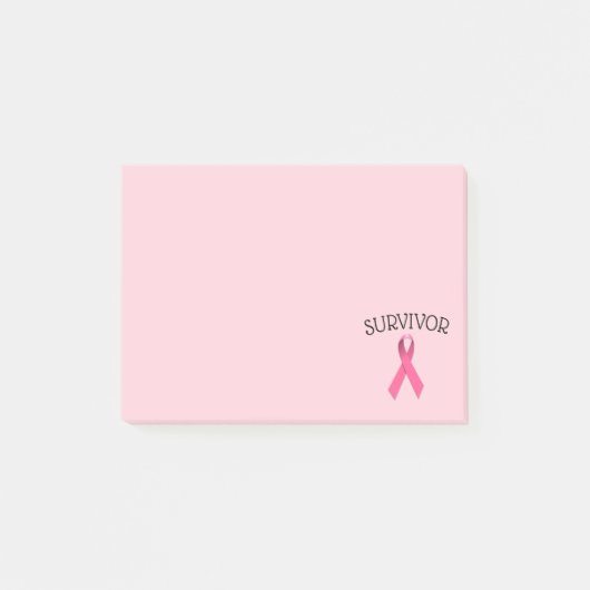 Post-it® Papier-notes ruban de survivant du cancer rose (Devant)