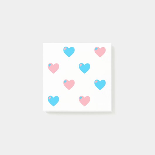 Post-it® Papier notes Trans Pride cœurs (Devant)
