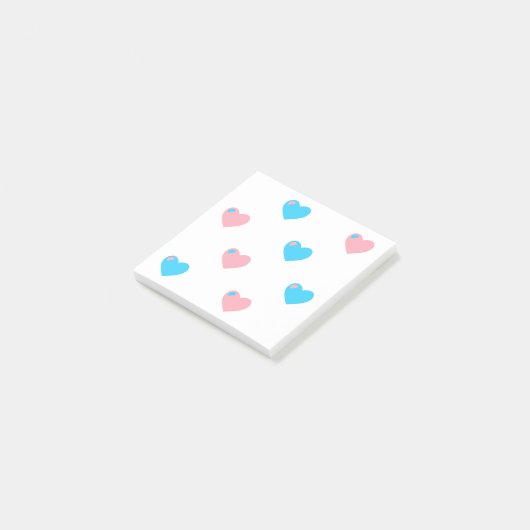 Post-it® Papier notes Trans Pride cœurs (Incliné)