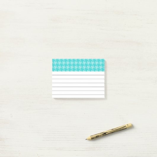 Post-it® Papier notes Turquoise en Damier (Sur un bureau)
