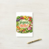 Post-it® Papier-notes « Vegan Hello » (Sur un bureau)