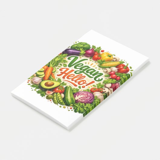 Post-it® Papier-notes « Vegan Hello » (Incliné)