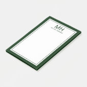 Post-it® Papier notes vert clair avec monogramme pour homme (Incliné)