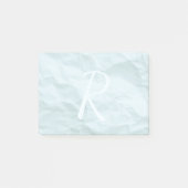 Post-it® Papier peigné bleu pastel monogramme personnalisé (Devant)