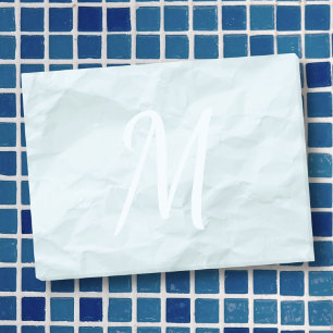 Post-it® Papier peigné bleu pastel monogramme personnalisé