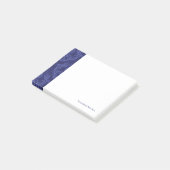 Post-it® Papier peint floral bleu de luxe de damassé (Incliné)