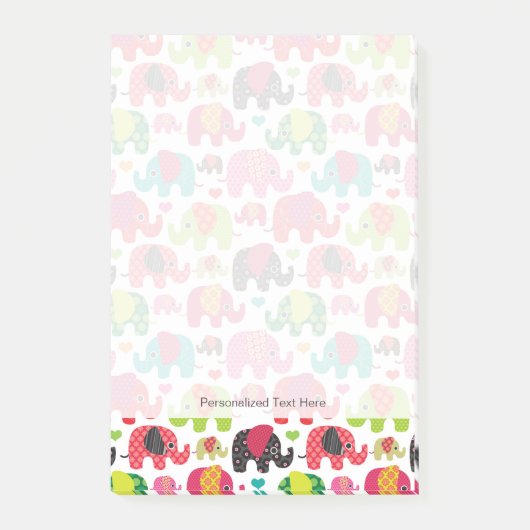 Post-it® papier peint motif rétro éléphant enfants (Devant)