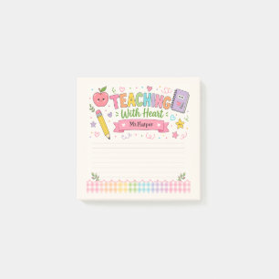 Post-it® Papier Personnalisé Gingham Pastel Enseigner Avec