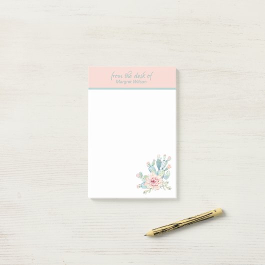 Post-it® Papier personnel Pastel Cactus (Sur un bureau)
