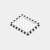 Post-it® Papier quadrillé noir et blanc Monogramme (Incliné)
