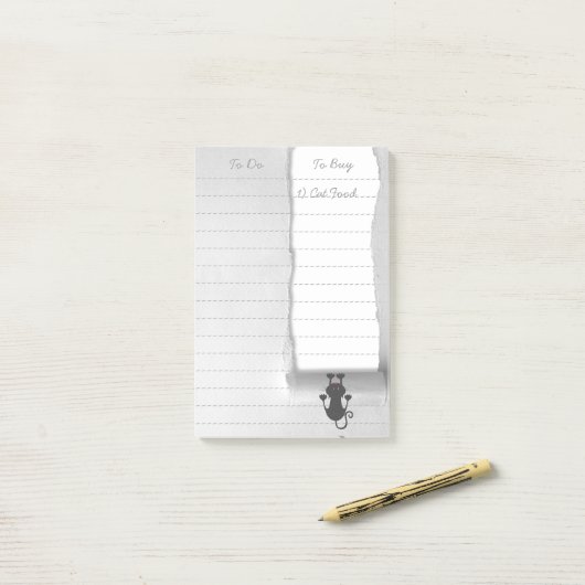 Post-it® Papier violent de chat original drôle (Sur un bureau)