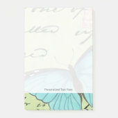 Post-it® Papillon à ailes bleues sur carte postale Turquois (Devant)