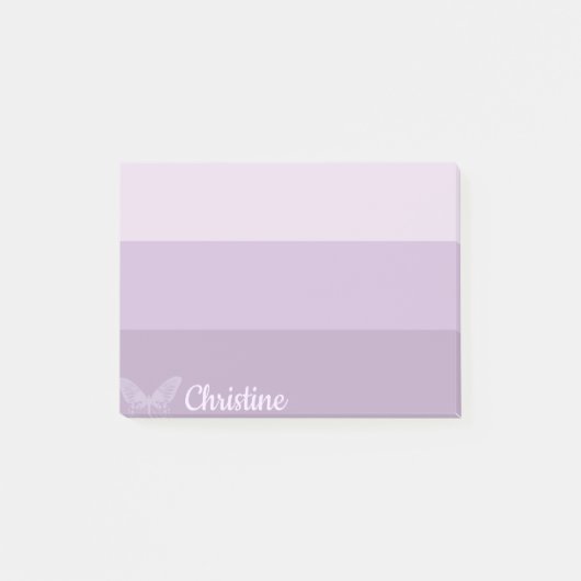 Post-it® Papillon à rayures violet Ombre personnalisé (Devant)