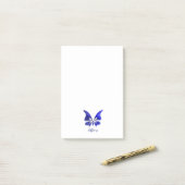Post-it® Papillon aquarelle bleu profond saturé (Sur un bureau)