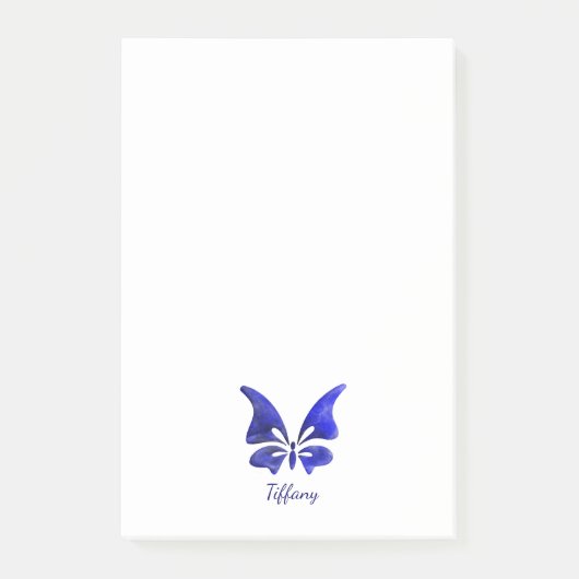 Post-it® Papillon aquarelle bleu profond saturé (Devant)