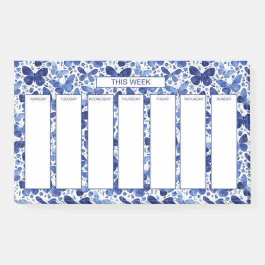 Post-it® Papillon aquarelle horaire hebdomadaire (Devant)