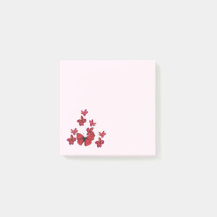 Post-it® Papillon aux fleurs rouges