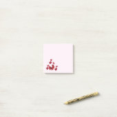 Post-it® Papillon aux fleurs rouges (Sur un bureau)