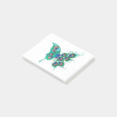 Post-it® Papillon aux plumes de paon vert (Incliné)