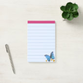 Post-it® Papillon bleu et points de confettis dorés (Bureau)