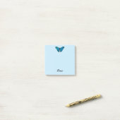Post-it® Papillon Bleu Poster It Note Pad Nom personnel (Sur un bureau)