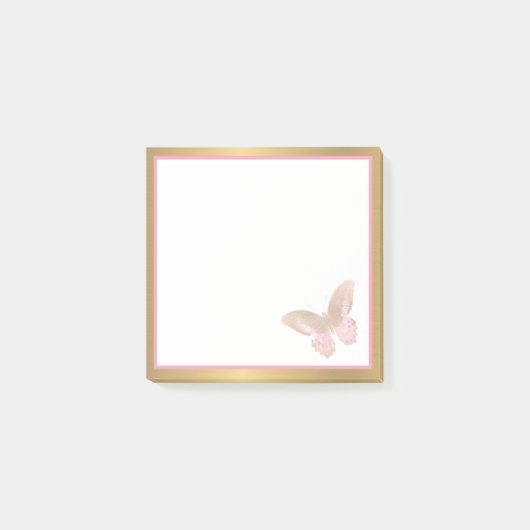 Post-it® Papillon d'affaires rose or 3x3 (Devant)