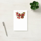 Post-it® Papillon de fleurs rouges aux roses rouges (Bureau)